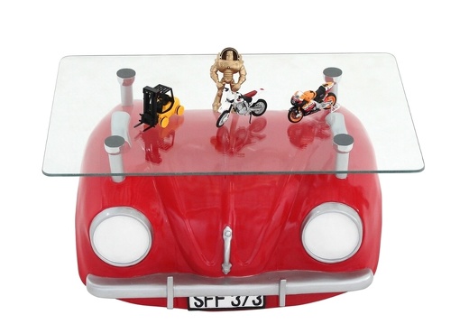JJ1823 VINTAGE RED VOLKSWAGEN BEETLE TABLE DOUBLE SIDED 2