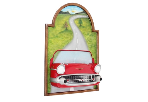 JJ414 RED CHEVY VINTAGE CAR DISPLAY WALL MOUNTED 2