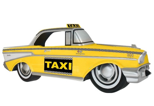 JJ654 AMERICAN YELLOW 57 CHEVY TAXI WALL DECOR