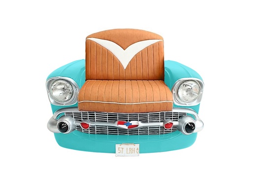 JJ738 VINTAGE CHEVY BEL AIR CAR CHAIR TURQUOISE