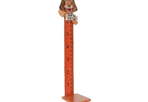 B0416 FRIENDLY FUNNY LION HOW TALL ARE YOU RULER ON A BASE 2