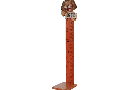 B0416 FRIENDLY FUNNY LION HOW TALL ARE YOU RULER ON A BASE 3
