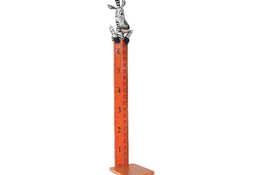 B0425 FRIENDLY FUNNY ZEBRA HOW TALL ARE YOU RULER ON A BASE 2