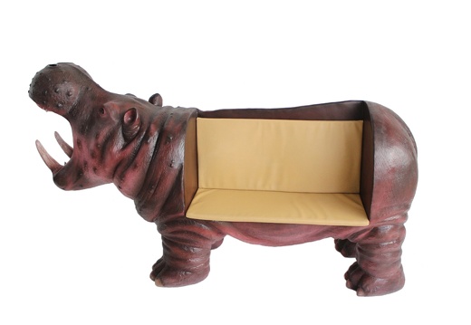 JBA093 LIFE SIZE HIPPO BENCH SEATS 2 ADULTS OR 3 LARGE CHILDREN 3