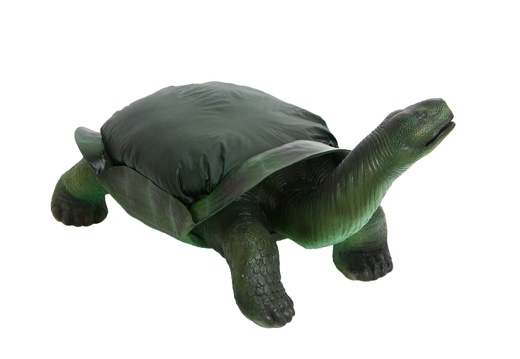 JBA212A CHILDS LARGE GREEN TURTLE STOOL WITH REMOVABLE CUSHION 1