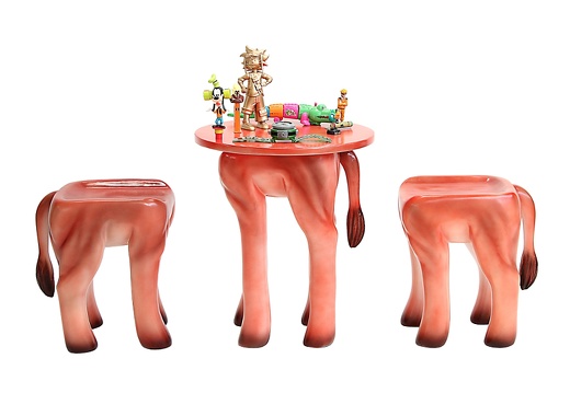 JBA262A PAIR OF CHILDS LION ANIMAL STOOLS CHILDS LION TABLE 1
