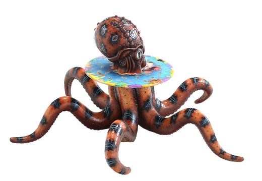 JBA276 LIFE SIZE RED OCTOPUS HAND PAINTED UNDERWATER THEME COUNTER DISPLAY TOP 2