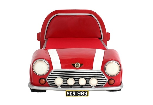 JBCR219 CHILDRENS MINI COOPER RED WHITE CAR BED MATTRESS NOT INCLUDED 1
