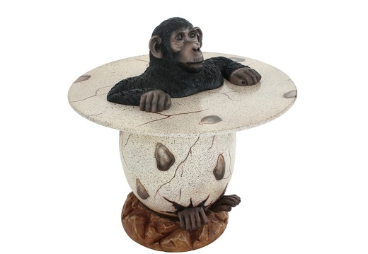 JJ1415 MALE MONKEY CLIMBING OUT OF A EGG TABLE 2