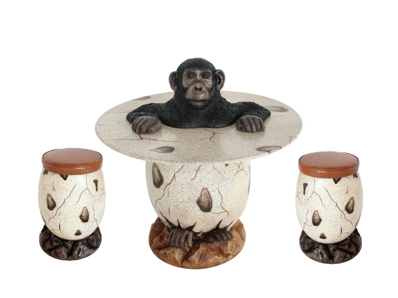 JJ1417_MALE_MONKEY_CLIMBING_OUT_OF_A_EGG_TABLE_2_EGG_STOOLS.JPG