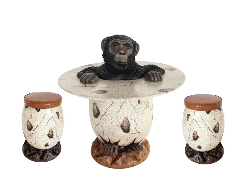 JJ1440_MALE_MONKEY_CLIMBING_OUT_OF_A_EGG_TABLE_2_EGG_STOOLS.JPG