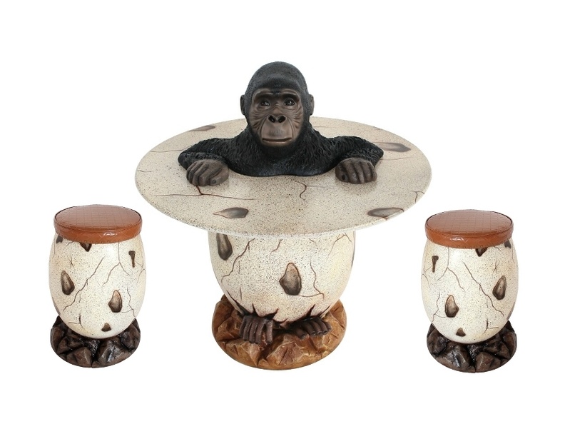 JJ1442_MALE_GORILLA_CLIMBING_OUT_OF_A_EGG_TABLE_2_EGG_STOOLS.JPG