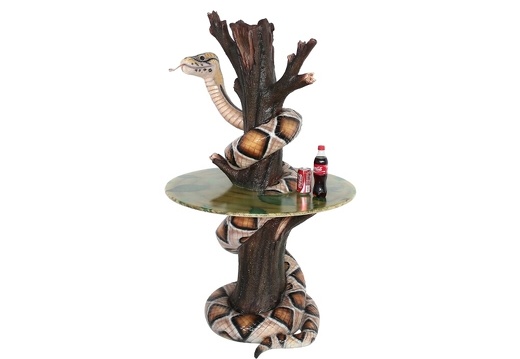 JJ3020 FRIENDLY SNAKE CRAWLING AROUND A TREE TABLE