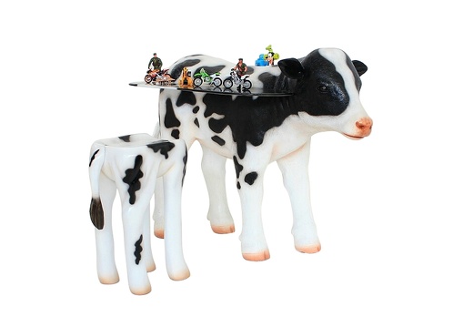 JJ442 CUTE BABY COW DOUBLE SIDED TABLE COW LEG STOOL