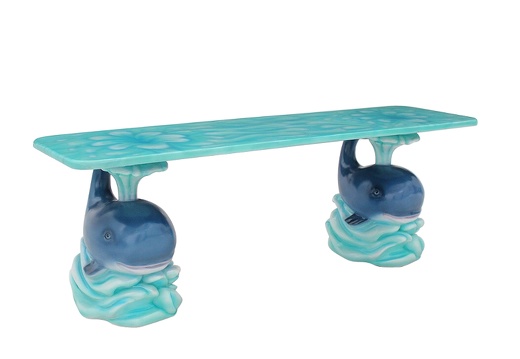JJ445 FUNNY 2 CUTE WHALES BENCH FRONT ON 2