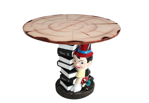 JJ637LL PINOCCHIO WITH SCHOOL BOOKS JIMINY CRICKET WOOD EFFECT TOP TABLE LARGE 2