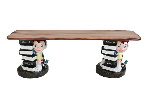 JJ641P PINOCCHIO WITH SCHOOL BOOKS JIMINY CRICKET BENCH WOOD EFFECT TOP 1