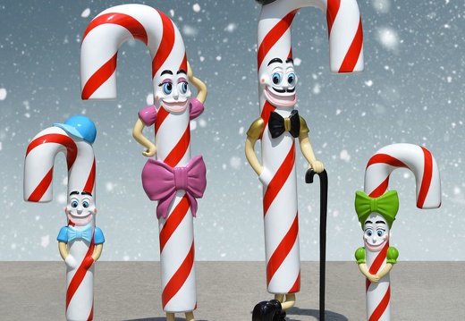 1589 FUNNY 6 FOOT CHRISTMAS CANDY CANE FAMILY 2