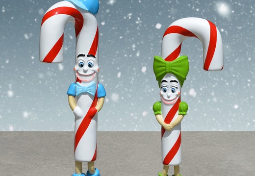1595 FUNNY CHRISTMAS CANDY CANE FAMILY