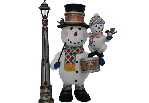 1630 CHRISTMAS SNOWMAN STATUE SNOWMAN BABY LAMPOST 1