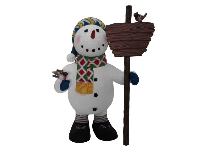 1638_FUNNY_CHRISTMAS_SNOWMAN_STATUE_HOLDING_WOODEN_SIGN_1.JPG