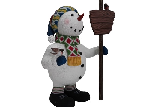 1638 FUNNY CHRISTMAS SNOWMAN STATUE HOLDING WOODEN SIGN 2