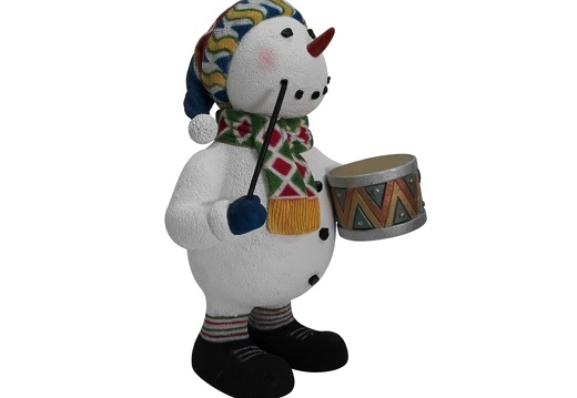 1639 CHRISTMAS SNOWMAN STATUE PLAYING TOY DRUM 2