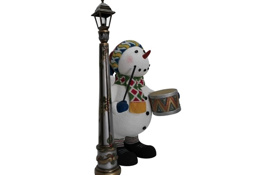 1640 CHRISTMAS SNOWMAN STATUE PLAYING TOY DRUM LAMPOST 2