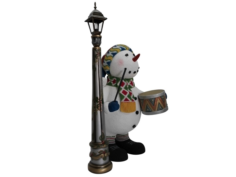 1640_CHRISTMAS_SNOWMAN_STATUE_PLAYING_TOY_DRUM_LAMPOST_2.JPG
