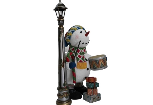 1641 CHRISTMAS SNOWMAN STATUE CANDY CANE LAMPOST 2