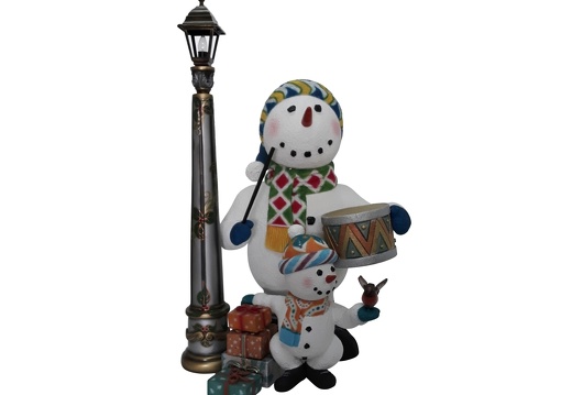 1642 CHRISTMAS SNOWMAN STATUE BABY SNOWMAN LAMPOST 1