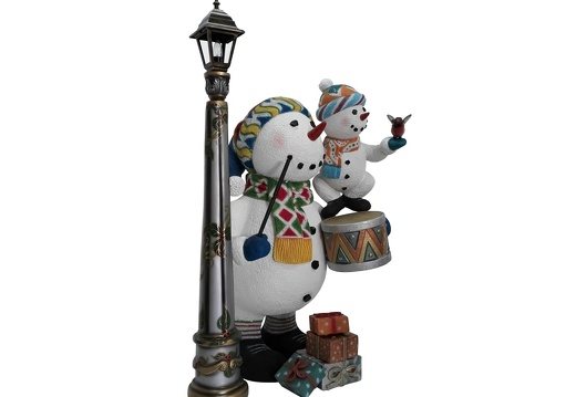 1643 CHRISTMAS SNOWMAN STATUE BABY SNOWMAN TOY DRUM LAMPOST 2