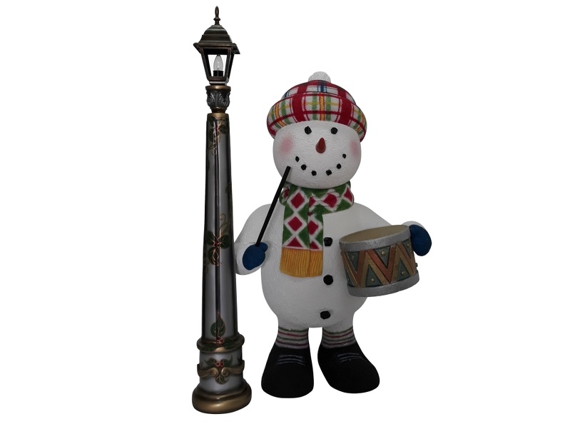 1650_FUNNY_CHRISTMAS_SNOWMAN_STATUE_TOY_DRUM_LAMPOST_1.JPG