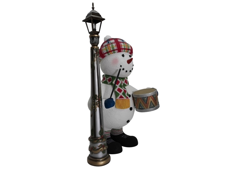 1650_FUNNY_CHRISTMAS_SNOWMAN_STATUE_TOY_DRUM_LAMPOST_2.JPG
