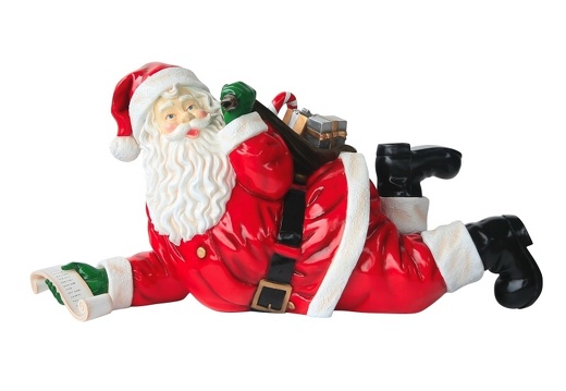 869 LIFE SIZE SANTA CLAUS WITH GIFTS LAYING DOWN FOR ROOF TOPS 1