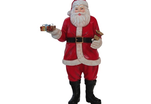 870 SANTA CLAUS LIFE SIZE STATUE WITH GIFTS BELL 1