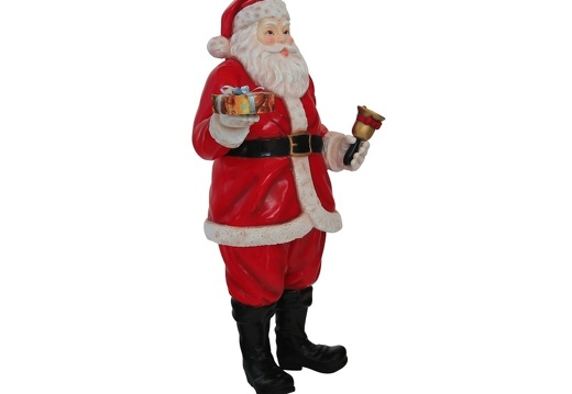 870 SANTA CLAUS LIFE SIZE STATUE WITH GIFTS BELL 2