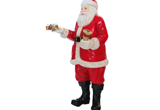 870 SANTA CLAUS LIFE SIZE STATUE WITH GIFTS BELL 3
