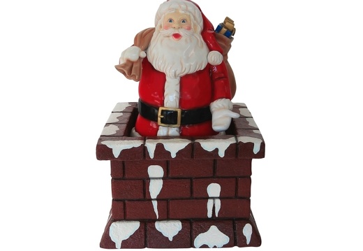 902 FATHER CHRISTMAS CLIMBING OUT A ROOFTOP SNOW CHIMNEY 1