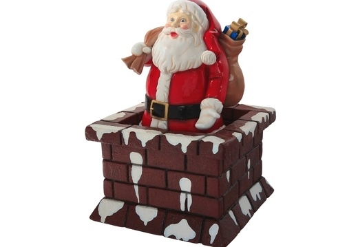 902 FATHER CHRISTMAS CLIMBING OUT A ROOFTOP SNOW CHIMNEY 2