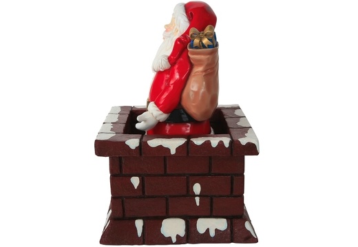 902 FATHER CHRISTMAS CLIMBING OUT A ROOFTOP SNOW CHIMNEY 3