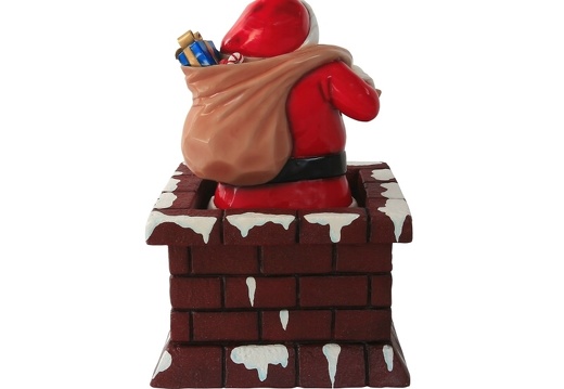 902 FATHER CHRISTMAS CLIMBING OUT A ROOFTOP SNOW CHIMNEY 5