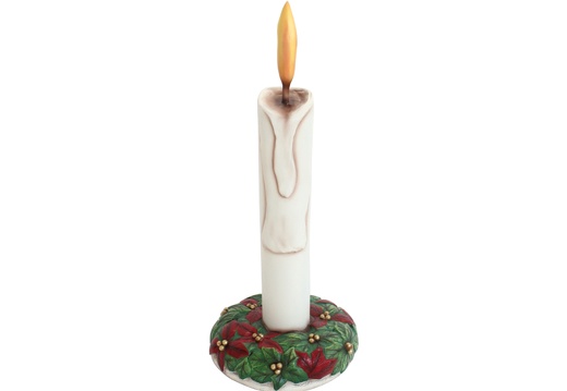 933 CHRISTMAS CANDLE WITH HOLLY LEAF BASE 6 FOOT