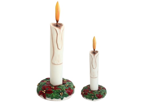 941 BEAUTIFUL CANDLE WITH HOLLY LEAF GREEN RED BASE 6 3 FOOT