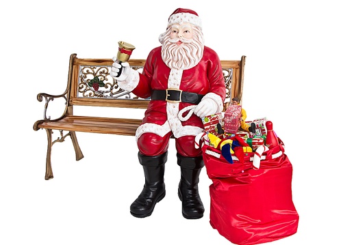 943 SITTING SANTA WITH BELL GIFT SACK BENCH NOT INCLUDED 1