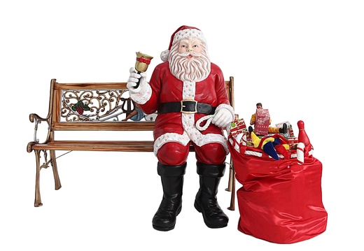 943 SITTING SANTA WITH BELL GIFT SACK BENCH NOT INCLUDED 2