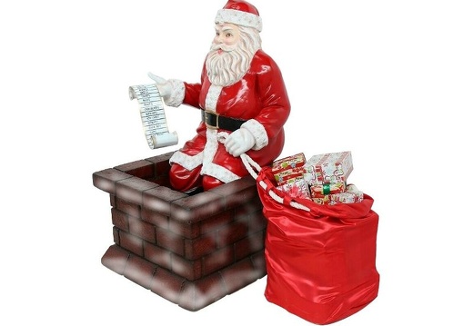 949 SANTA GOING INTO THE CHIMNEY WITH GIFTS 1