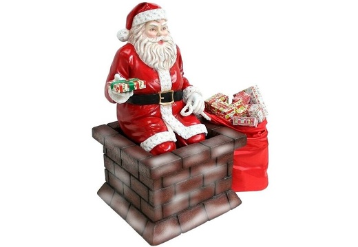 949 SANTA GOING INTO THE CHIMNEY WITH GIFTS 3