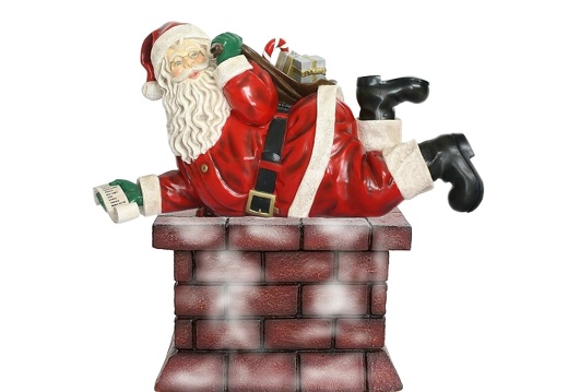 957 SANTA LAYING ON THE CHIMNEY WITH GIFT SACK