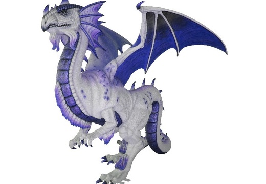 N6289 LIFE SIZE BLUE WING DRAGON STATUE 8 FOOT TALL 2
